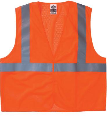 Ergodyne GloWear 8210HL Class 2 Economy Vests w/Pocket, Hook/Loop Closure, 2XL/3XL, Lime, 21027