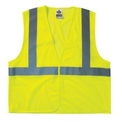 Ergodyne GloWear 8210HL Class 2 Economy Vests with Pocket, Hook/Loop Closure, L/XL, Lime, 21025