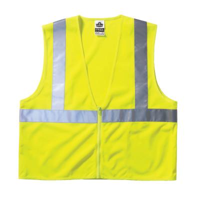 Ergodyne GloWear 8210Z Class 2 Economy Vests with Pocket, Zipper Closure, 2XL/3XL, Lime, 21057