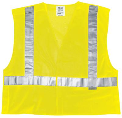 MCR Safety Luminator Class II Tear-Away Safety Vests, 4XL, Fluorescent Lime, CL2MLX4