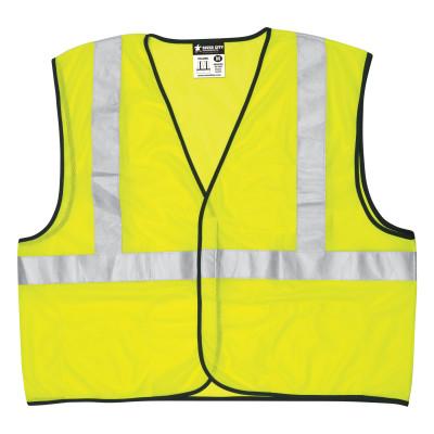 MCR Safety Class II Safety Vests, X-Large, Fluorescent Lime, VCL2MLXL