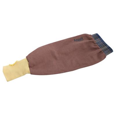 Ansell FR Kevlar Blend Welder’s Sleeves, 22 in Long, Elastic Closure, Brown/Yellow/Blue, 59-406-22in