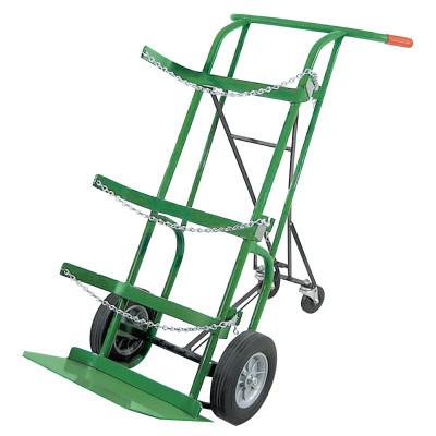 Anthony Retractable Dual-Cylinder Delivery Carts, 10 in Solid Rubber/Plastic Rim Wheels, 55-3B-FRA