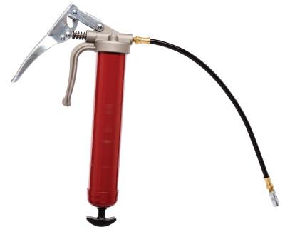 Alemite® Professional Pistol Grip Grease Guns, 16 oz, 7,500 psi, Hose/Coupler, Grease, 555-E