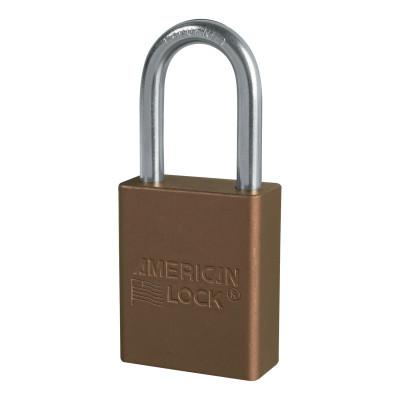 Master LockÂ® Solid Aluminum Padlock, 1/4 in Diam., 1 1/2 in L X 3/4 in W, Brown, A1106BRN