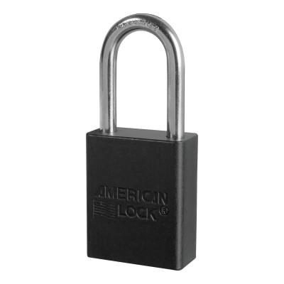 Master Lock® Anodized Aluminum Safety Padlocks, 1/4 in D, 1 1/2 in L x 3/4 in W, Black, A1106NRBLK
