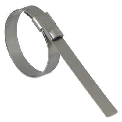 Band-It?? Ultra-Lok Preformed Clamps, 4 1/2 in Dia, 3/4 in Wide, Stainless Steel 201, UL2149
