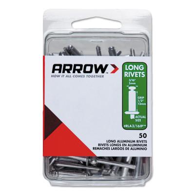 Arrow Fastener Aluminum Rivets, 1/2 x 3/16, Long, RLA3/16IP