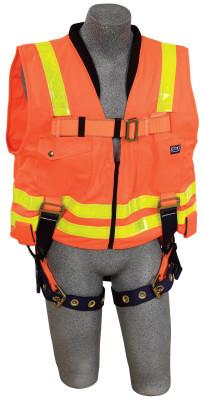 3M™ Delta Vest Hi-Vis Reflective Workvest Harness, Tongue Buckle, Orange, Universal, 1107404