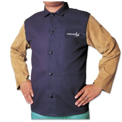 ORS Nasco Leather/FR Sateen Combo Jacket, Large, Blue/Tan, 1201-L