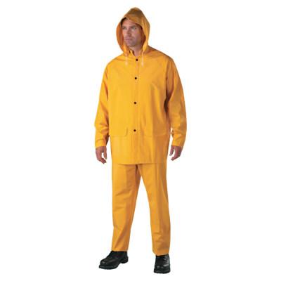 ORS Nasco 3-pc Rainsuit, Jacket/Hood/Overalls, 0.35 mm, PVC Over Polyester, Yellow, 2X-Large, 9000-2XL