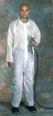 West Chester SBP WHITE COVERALL ZIPPER FRONT- COLLAR, 3500/XXXXL