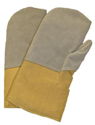 ORS Nasco High Heat Gloves, Fiberglass; Full Leather Face/Wool, Yellow, Large, FG-38WL