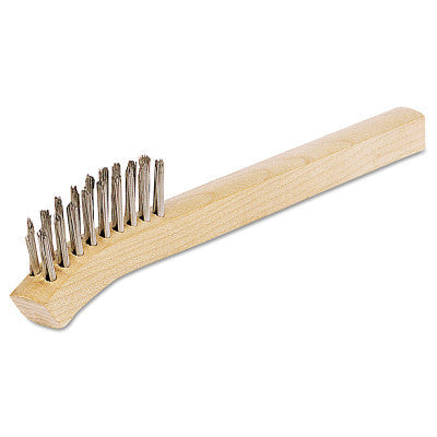 ORS Nasco Inspection Brushes, 2 x 9 Rows, Stainless Steel Wire, Bent Wood Handle, BW-195