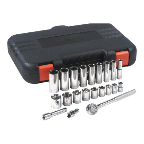 ORS Nasco 22 Piece Standard and Deep Socket Sets, 3/8 in, 6 Point, 07-846