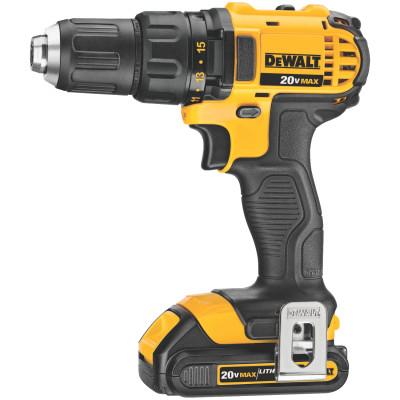 DeWaltÂ® Cordless Compact Drill/Drivers, 1/3 in Chuck, 6 RPM, Electronic Variable/Reverse, DCD780C2