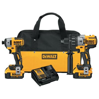 DeWalt® 20V MAX* XR® Cordless Brushless Hammerdrill & Impact Driver 4.0 Ah Combo Kit, DCK299M2