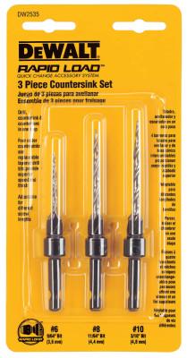 DeWaltÂ® 3 Pc. Countersink Set (#6, #8, #10), DW2535