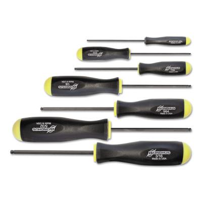 Bondhus?? Balldriver?? Hex Screwdriver Set, Hex Ball, 7 Piece, 5/64 to 3/16 in, 10645