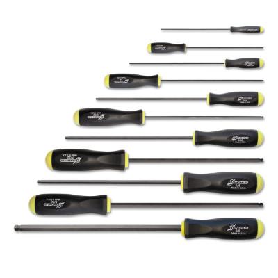 Bondhus?? Balldriver Long Hex Screwdriver Sets, Hex Ball, 11 Piece, 5/64 - 3/8 in, 10737