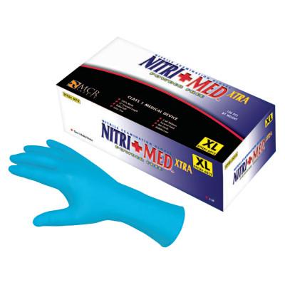 MCR Safety NitriMed Disposable Gloves, Powder Free, Textured, 6 mil, Large, Blue, 6012L