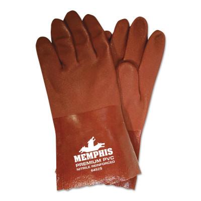 MCR Safety 12" GAUNTLET PVC BLEND-RED GLOVES ROUGH FINIS, 6452S