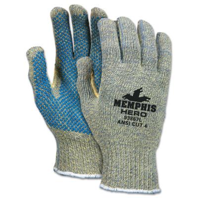 MCR Safety Hero Gloves, X-Large, Salt-and-Pepper/Blue, 93867XL