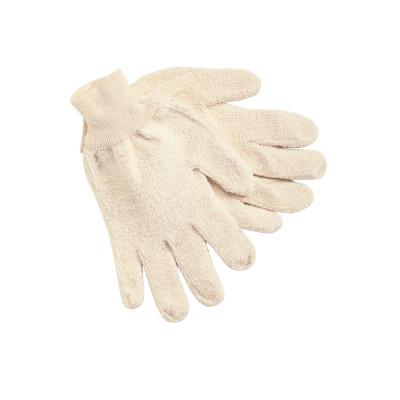 MCR Safety Terrycloth Gloves, Large, Natural, Knit-Wrist Cuff, 9400KM