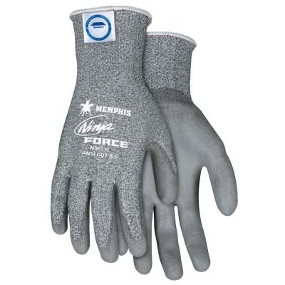 MCR Safety NinjaÂ® Force Coated Gloves, Large, Gray/Salt and Pepper, N9677L
