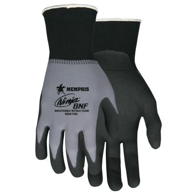 MCR Safety Ninja BNF Gloves, X-Small, Black/Gray, 8 1/2 in, Work, N96790XS