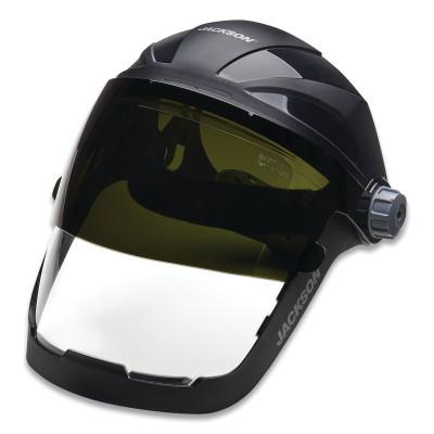 Jackson Safety QUAD 500™ Series Premium Multi-Purpose Face Shields with Headgear, AF/Clear, Shade 5 IR, 9 in H x 12-1/4 in L, 14230