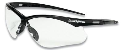 Jackson Safety SG Series Safety Glasses, Blue Mirror Lens, Polycarbonate, Anti-Scratch, Black Frame, 50009