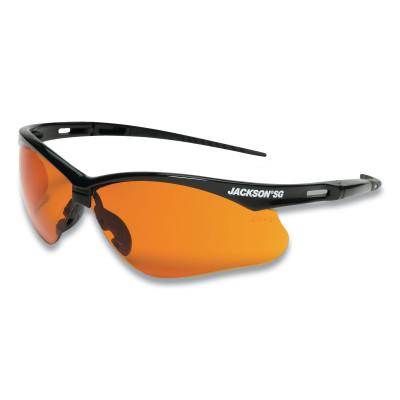 Jackson Safety SG Series Safety Glasses, Blue Shield Lens, Polycarbonate, Hardcoat Anti-Scratch, Black Frame, 50005