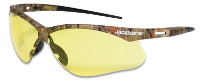 Jackson Safety SG Series Safety Glasses, Amber Lens, Polycarbonate, Sta-Clear™ Anti-Fog, Camo Frame, 50013