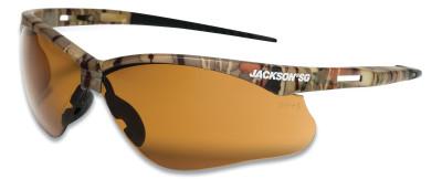 Jackson Safety SG Series Safety Glasses, Bronze, Polycarbonate, Hardcoat lense, Camo, 50014