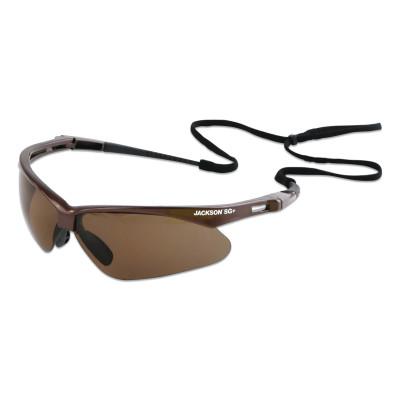 Jackson Safety Safety SG+ Series Safety Glasses, Brown Lens, Polarized, Polycarbonate, Hardcoat Anti-Scratch, Brown Frame, 50017