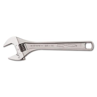 Channellock® Adjustable Wrench, 10 in Long, 1-3/8 in Opening, Chrome, 810W-CLAM