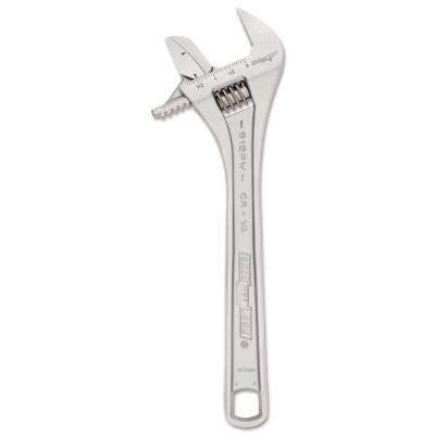 Channellock® Adjustable Wrenches, 12.32 in Long, 1.77 in Opening, Chrome, 812PW