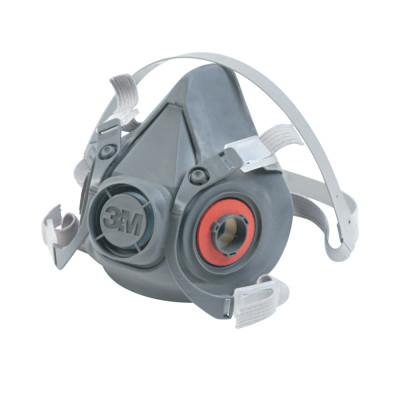 3Mâ„¢ Half Facepiece Respirator 6000 Series, Large, Resist Gases, Vapors, Particulates, Adjustable Strap, TPE, 6300