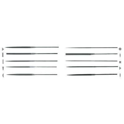 Apex Tool Group Half Round Needle Files, 6 Cut, 6 1/4 in, 37828