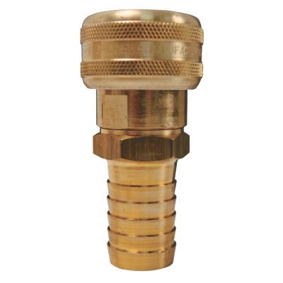 Dixon Valve Air Chief Industrial Semi-Auto Coupler Standard Hose Barb, 3/8 in ID, 1/4 in Body Size, Brass, DC2044