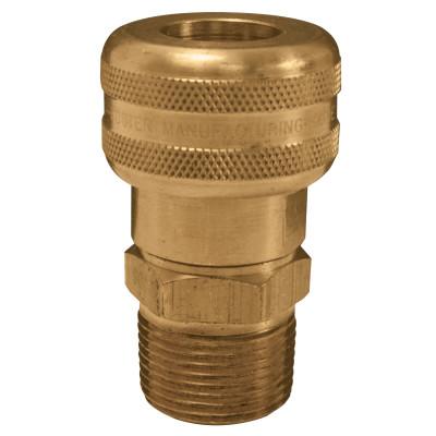 Dixon Valve Air Chief Industrial Semi-Auto Coupler, Pipe Thread, 1/4 in Body Size, 3/8 in (NPT) M, Brass, DC2103