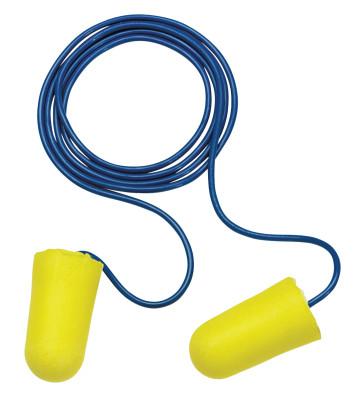 3M™ E-A-R TaperFit 2 Foam Earplugs, Polyurethane, Yellow, Corded, Regular, 312-1223