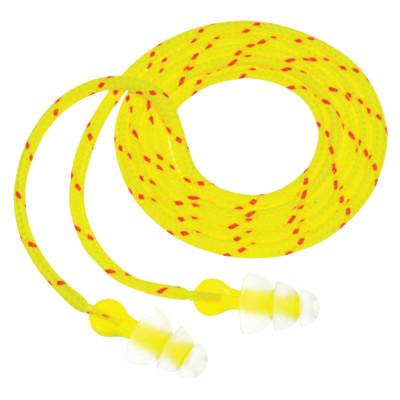 3M™ Tri-Flange™ Earplugs, Elastomeric Polymer, Clear, Cloth Cord, P3001