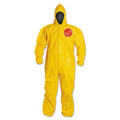 DuPont™ Tychem® 2000 Coveralls with Attached Hood, Bound Seams, Yellow, X-Large, QC127B-XL