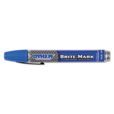 ITW Pro Brands BRITE-MARK® 40 Threaded Cap/Barrel Permanent Paint Marker, Valve Action, Blue, Medium, 40001