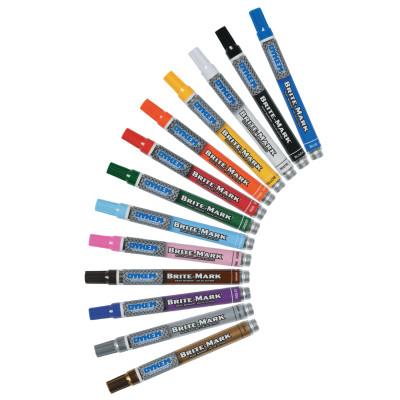 ITW Pro Brands BRITE-MARK® Medium Paint Marker, Blue, Medium, Bullet, Acrylic, 84001