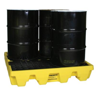 Eagle Mfg Spill Containment Pallets, Yellow, 8,000 lbs, 66 gal, 51 1/2 in x 51 1/2 in, 1645