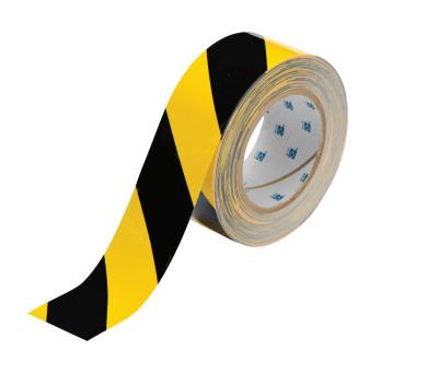 Brady® ToughStripe Floor Marking Tape, 2 in x 100 ft, Black/Yellow, 104317