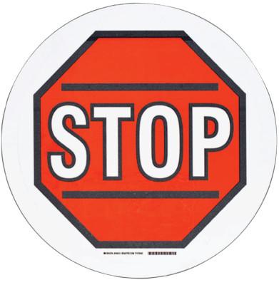 Brady® Floor Safety Signs, Stop, White/Red/Black, 104511